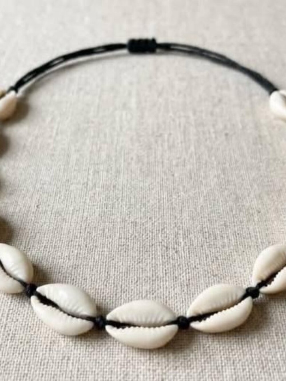 💖 5/$15 Natural Cowrie Shell Adjustable Black Cord Choker Necklace #176